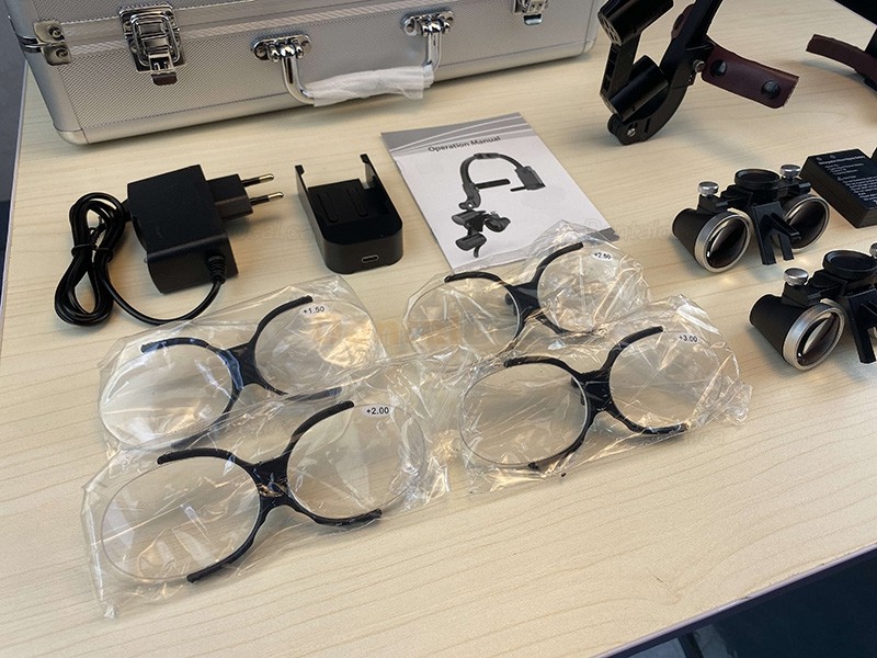 5X / 6X Headband Dental Surgical Loupe with 5W LED Headlight + Presbyopic Glasses
